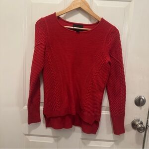 Cynthia Rowley Red Cable Knit Crew Neck Sweater
